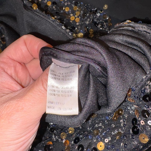 Badgley Mischka Strapless Black Dress with Sequins - Picture 9 of 11